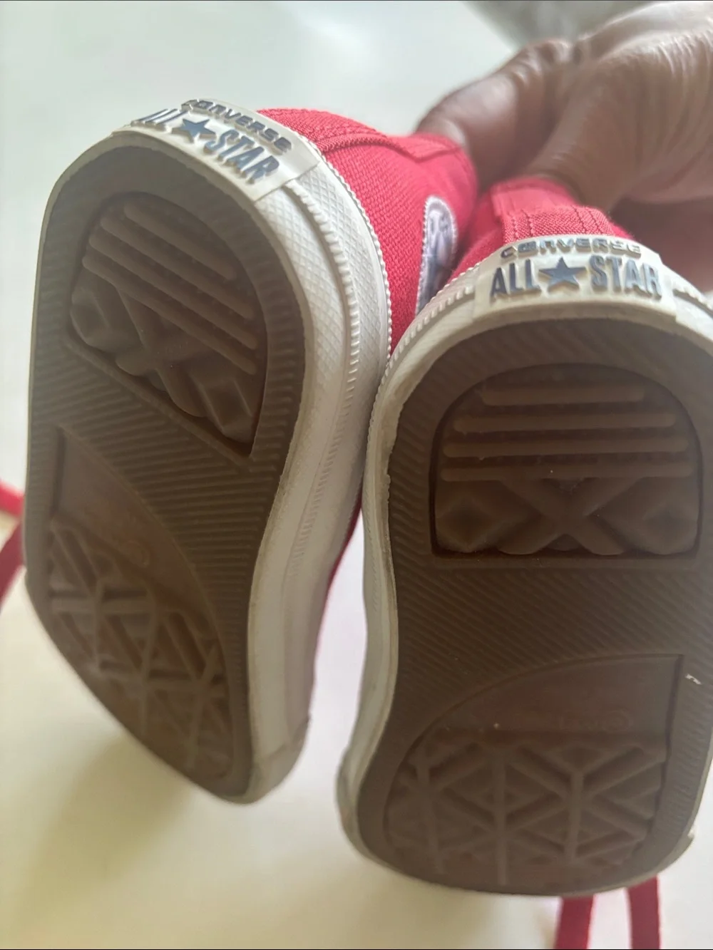 Converse High Top Canvas Sneakers - Red & White